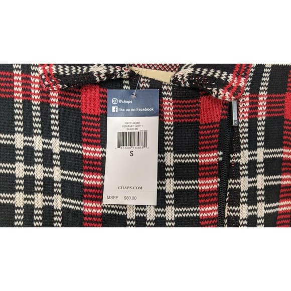 NWT Chaps Knitted Plaid Red/Black Vest Sweater Size S - Picture 7 of 9